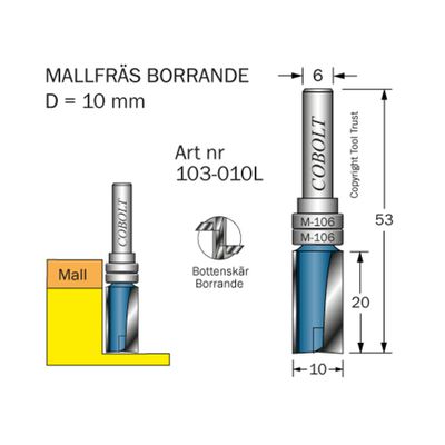 Cobolt Mallfräs D10 L20 TL53 S6