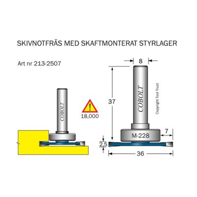Cobolt Skivnotfräs L2,5 F7 D36 S8