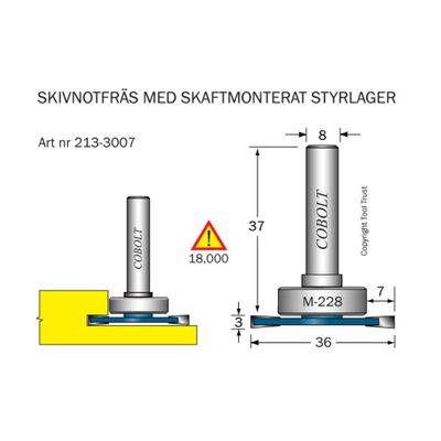 Cobolt Skivnotfräs L3 F7 D36 S8