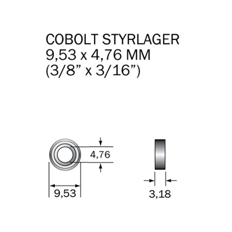 Cobolt Kullager 9,53x4,76x3,1 mm