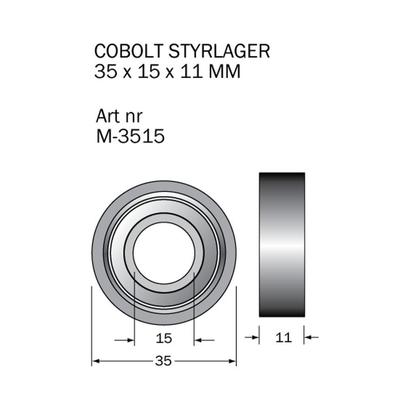 Cobolt Kullager M-3515 35x15x11 mm