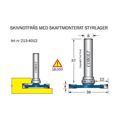 Cobolt Skivnotfräs L4 F12 D36 S8