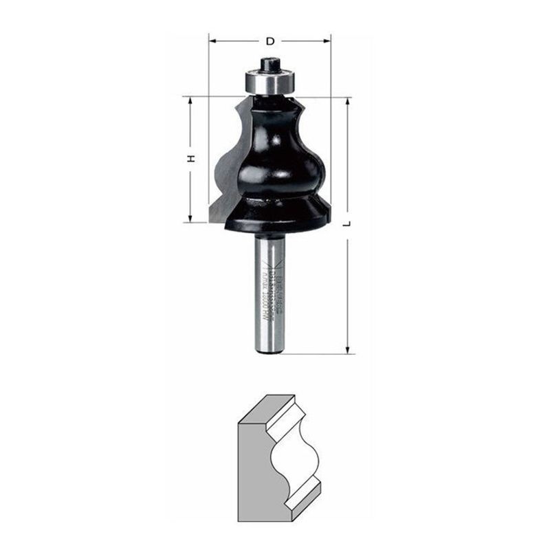 Delver Listprofilfräs Ø31,8 mm – 31,8x33x78, skaft 8 mm