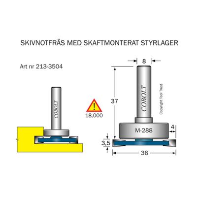 Cobolt Skivnotfräs L3,5 F4 D36 S8
