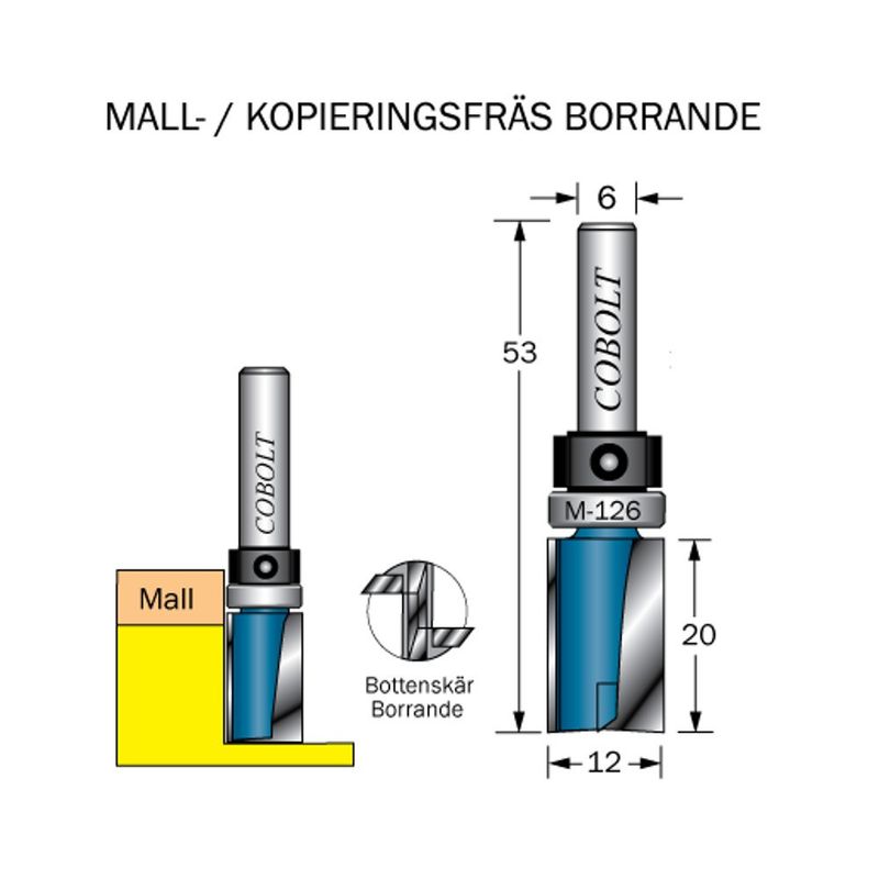 Cobolt Mallfräs D12 L20 TL53 S6
