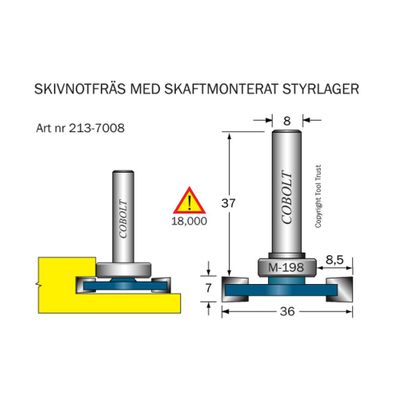 Cobolt Skivnotfräs L7 F8,5 D36 S8