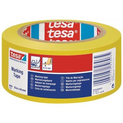 Tesa tesaflex 60760 PVC-tejp Golvmarkering Gul/Svart 50 mm x 33 m