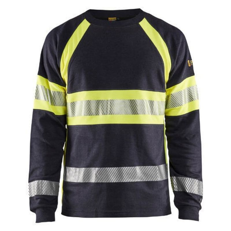 Blåkläder Flamskyddad Varsel T-shirt 3484 1761 Marinblå/Varselgul