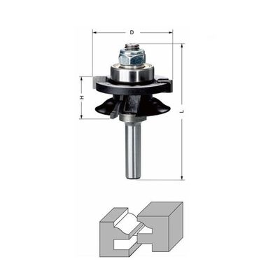 Delver Kontraprofilfräs Ø41,3 mm – 41,3x17,29xR6,35x68,5, skaft 8 mm