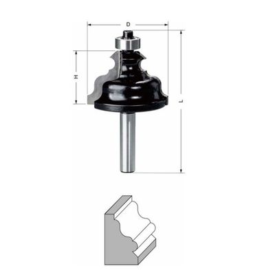 Delver Kantprofilfräs Ø41,3 mm – 41,3x27x71, skaft 8 mm