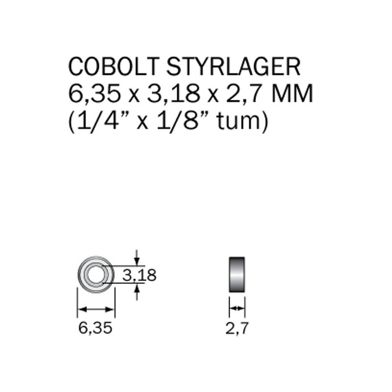 Cobolt Kullager 6,35x3,18x2,8 mm
