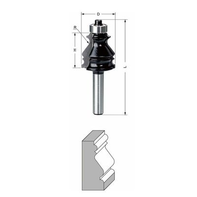 Delver Listprofilfräs Ø24,7 mm – 24,7x26x70, skaft 8 mm