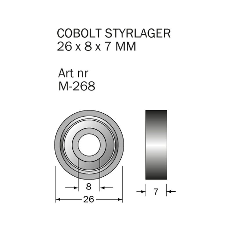 Cobolt Kullager M-268 26x8x8 mm