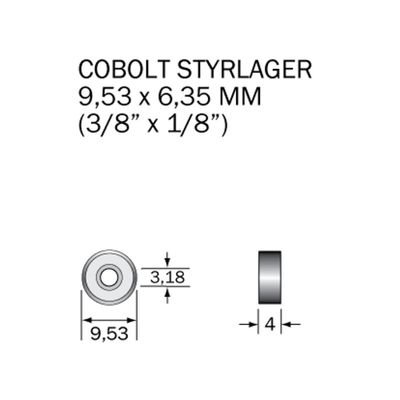 Cobolt Kullager 9,53x3,18x4,0 mm