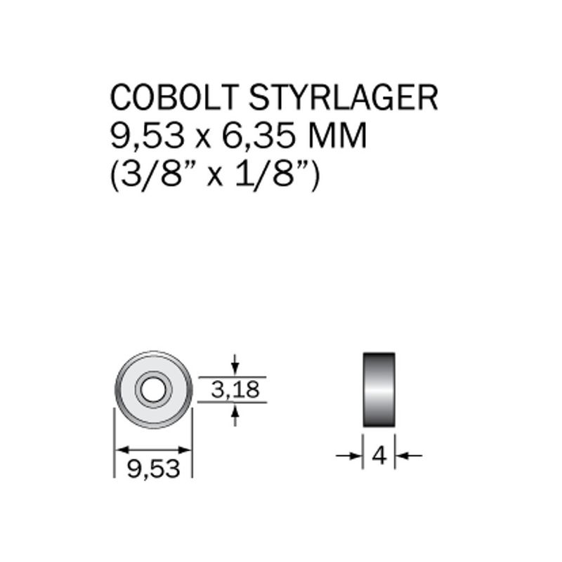 Cobolt Kullager 9,53x3,18x4,0 mm