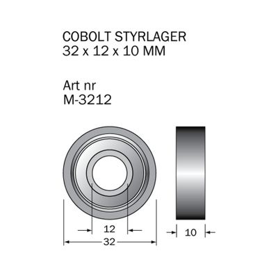 Cobolt Kullager M-3212 32x12x10 mm