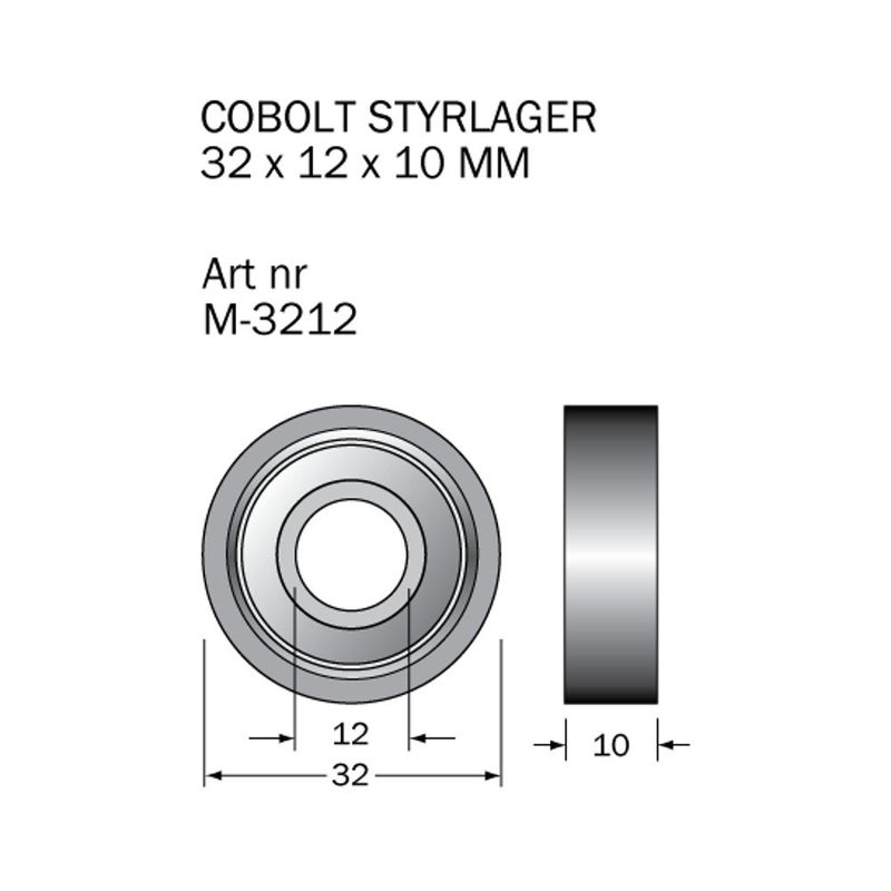 Cobolt Kullager M-3212 32x12x10 mm