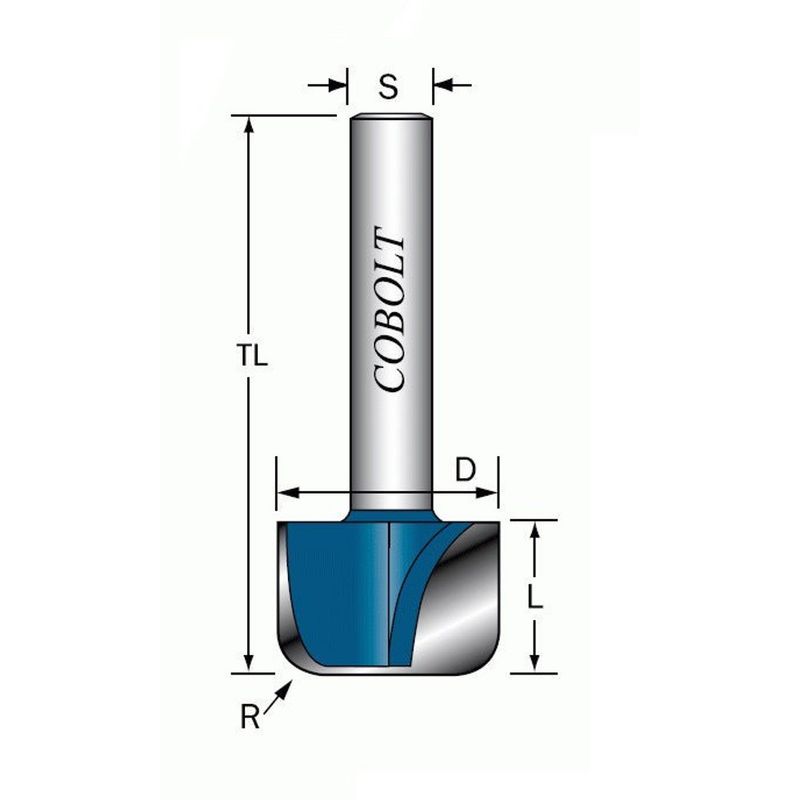 Cobolt Kanal-/skålfräs D16 R4 S8