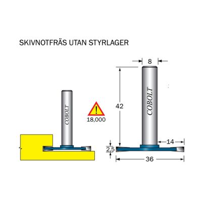 Cobolt Skivnotfräs L2,5 D36 S8