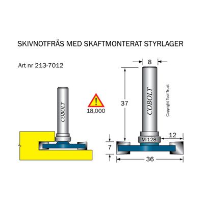 Cobolt Skivnotfräs L7 F12 D36 S8