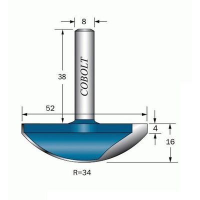 Cobolt Skålfräs D52 L12 S8