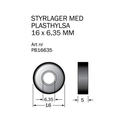 Cobolt Kullager PB16635 16x6,35 mm med plasthylsa