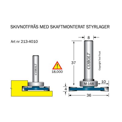 Cobolt Skivnotfräs L4 F10 D36 S8