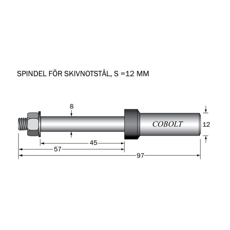 Cobolt Spindel skivnotstål S12 TL97