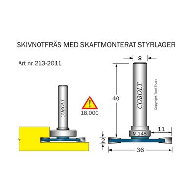 Cobolt Skivnotfräs L2 F11 D36 S8