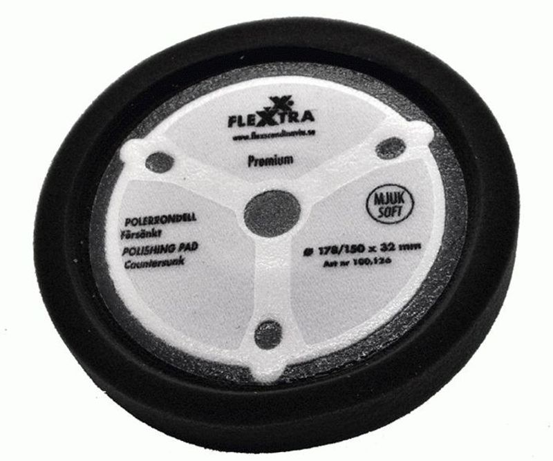Flexxtra Polerrondell Svart - Mjuk (178mm)