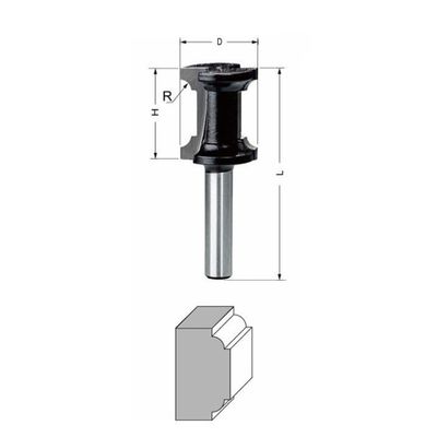 Delver Listprofilfräs Ø22 mm – 22x26xR3,2x60, skaft 8 mm