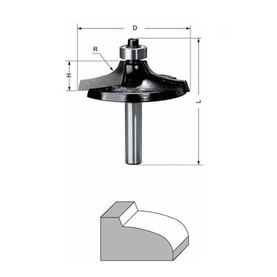 Delver Ellipsprofilfräs Ø53 mm – 53x14xR8x58, skaft 8 mm