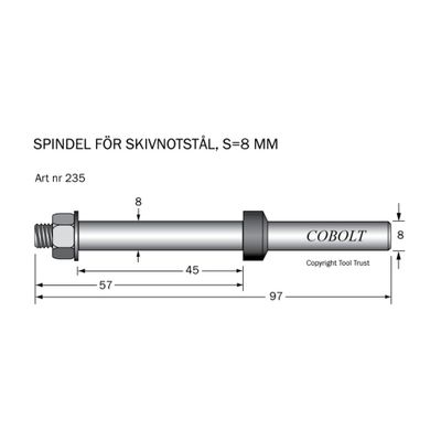 Cobolt Spindel skivnotstål S8 TL97