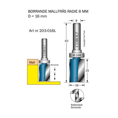 Cobolt Mallfräs D16 L25 TL63 S8