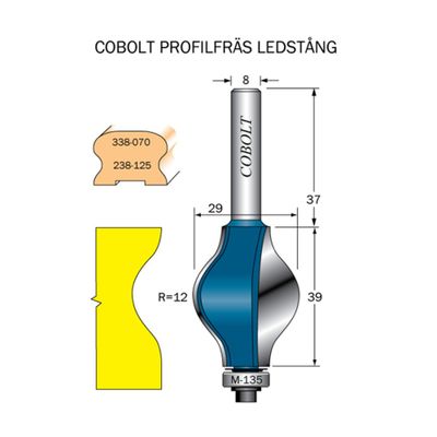 Cobolt Profilfräs för ledstång D29 S8