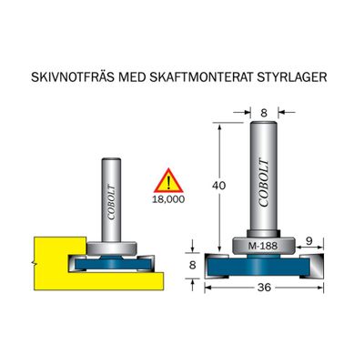 Cobolt Skivnotfräs L8 F9 D36 S8