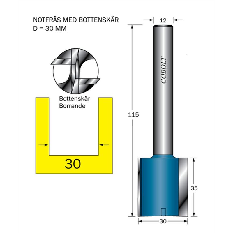 Cobolt Notfräs D30 L35 S12