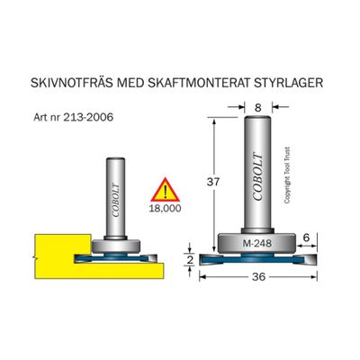 Cobolt Skivnotfräs L2 F6 D36 S8