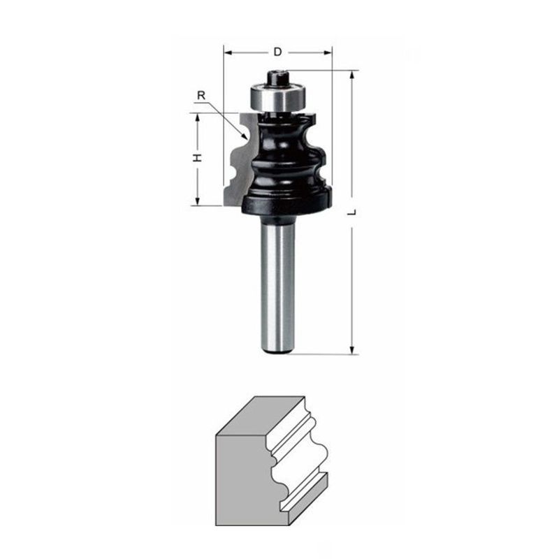 Delver Kantprofilfräs Ø25,4 mm – 25,4x22x67, skaft 8 mm