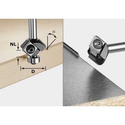 Festool Fasfräs med vändskär S8 HW 45° D27 12x12 KL