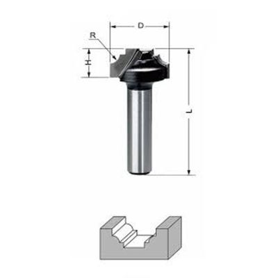 Delver Dekorfräs Ø19 mm – R6,3 19x13, skaft 8 mm