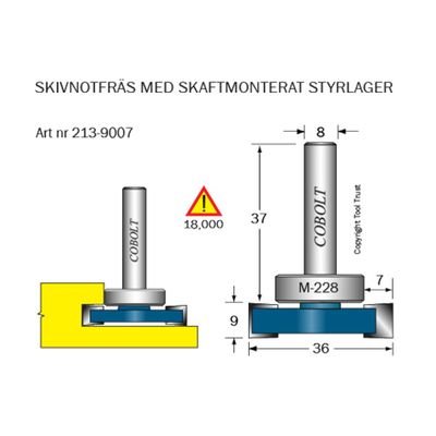 Cobolt Skivnotfräs L9 F7 D36 S8