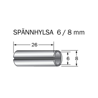 Cobolt Spännhylsa 6 till 8 mm L25