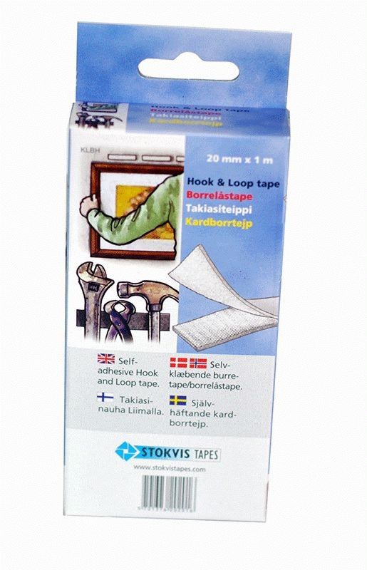 Stokvis Kardborretejp vit 20 mm x 1 m