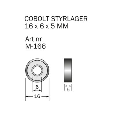 Cobolt Kullager M-166 16x6x5 mm