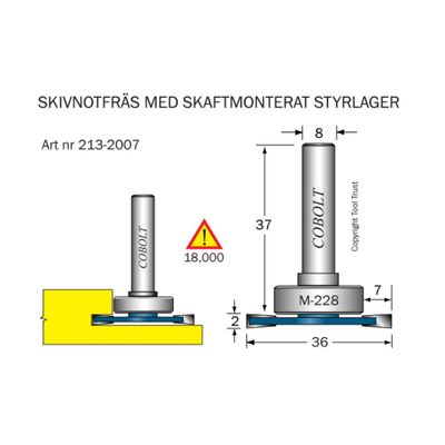 Cobolt Skivnotfräs L2 F7 D36 S8
