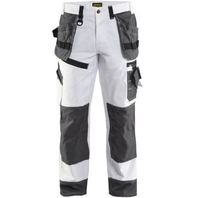 Blåkläder 1510 Målarbyxa X1500 Vit/Mörkgrå Stl D84