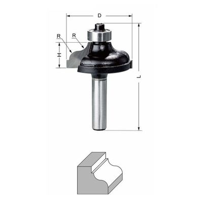 Delver Kantprofilfräs Ø35 mm – 35x14,3xR4,8x57, skaft 8 mm