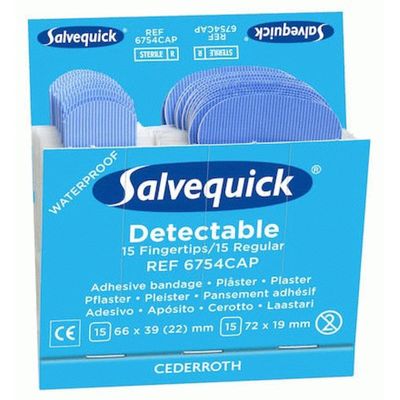 Cederroth Salvequick Blue Detectable refill 6754 CAP till plåsterautomat (6 insatser)