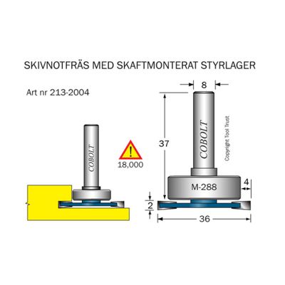 Cobolt Skivnotfräs L2 F4 D36 S8